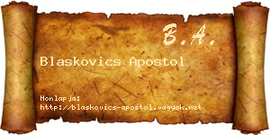 Blaskovics Apostol névjegykártya
